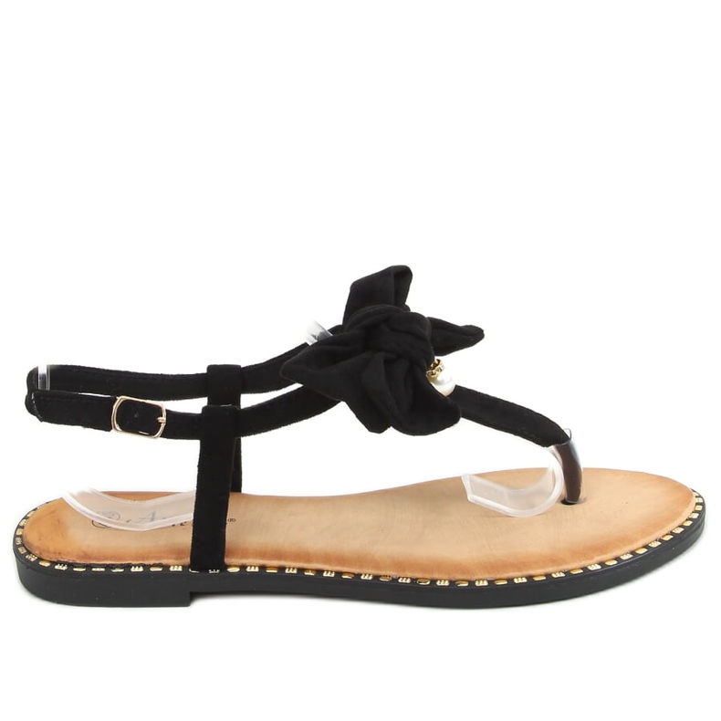 Sandalias negras con lazo N-102 Negro