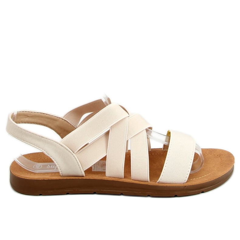 Sandalias con tiras de goma Beige 9225 Beige