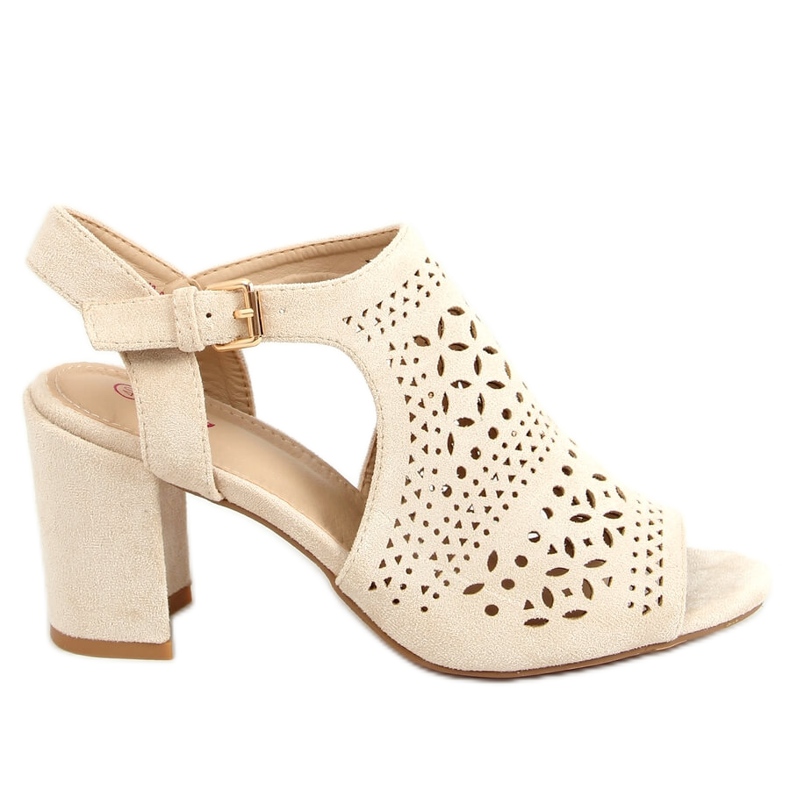 Sandalia calada beige con tacones 429-10 Beige Sandalia calada beige con tacones 429-10 Beige