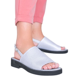 Sandalias de tacón plano azules de Betsy