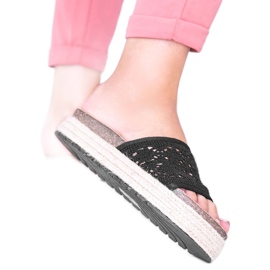 Pantuflas Glam Shape de encaje negro