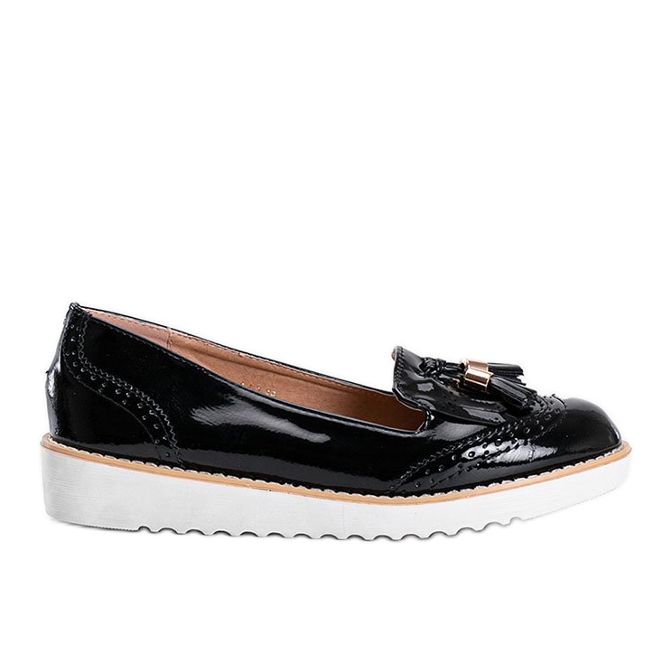 Mocasines Golden hour lacados en negro
