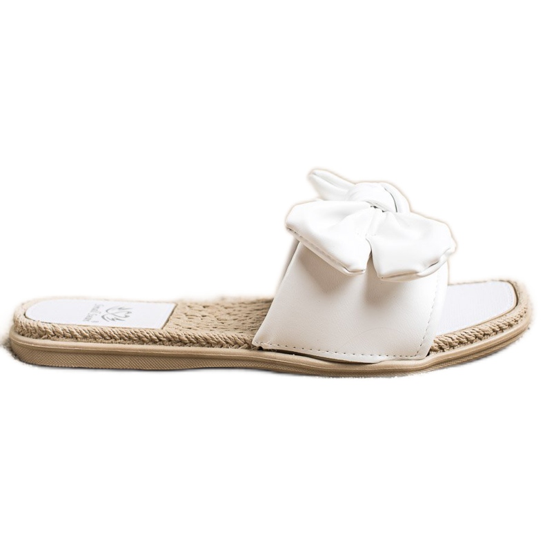 Small Swan Pantuflas Eco Piel Con Lazo blanco