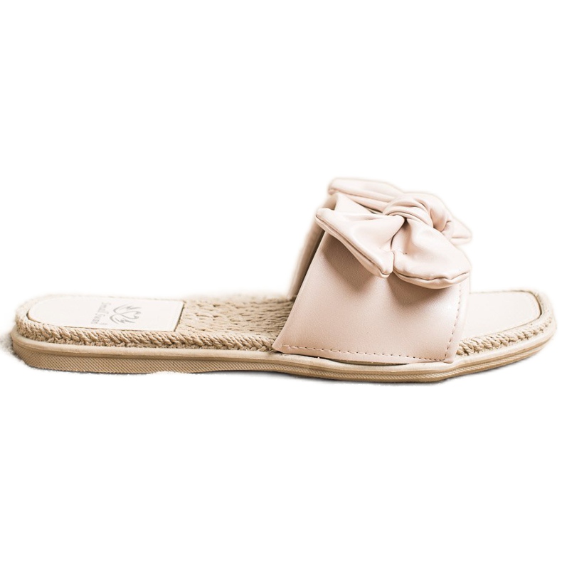 Small Swan Pantuflas Eco Piel Con Lazo beige
