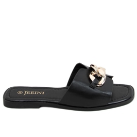 Pantuflas negras con cadena 377 Negra negro
