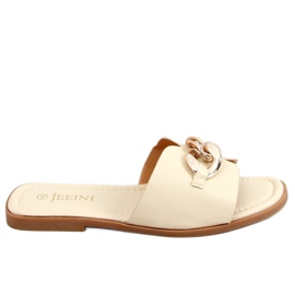 Beige 377 Zapatillas beige con cadena