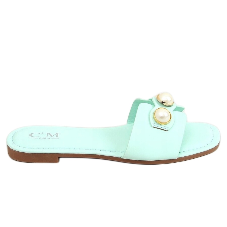 Pantuflas con perlas menta 55-37 LT.VERDE Pantuflas con perlas menta 55-37 LT.VERDE