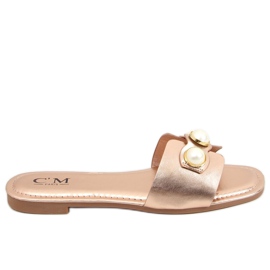 Zapatillas con perlas champagne 55-37 Champagne dorado