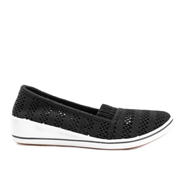 Zapatillas negras sin cordones en la cuña SoHo negro