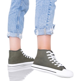 Zapatillas de mujer verde caqui al tobillo Gampa
