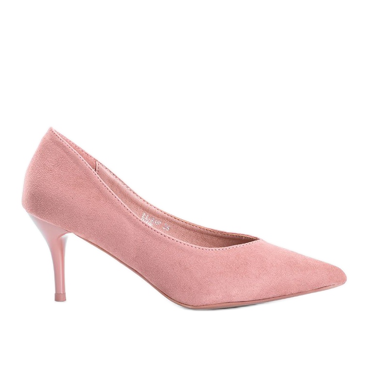 Bombas rosas en un tacón de serpiente rosado