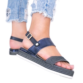 Sandalias azul marino con suela señorita gruesa
