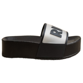 Small Swan Pantuflas de plataforma rica negro