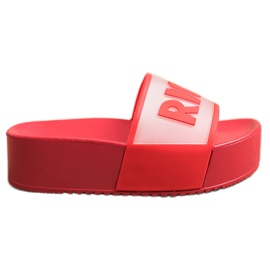 Small Swan Pantuflas de plataforma rica rojo