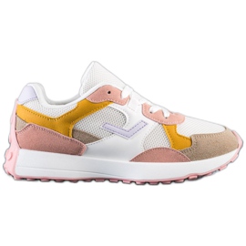 SHELOVET Zapatillas de colores blanco multicolor