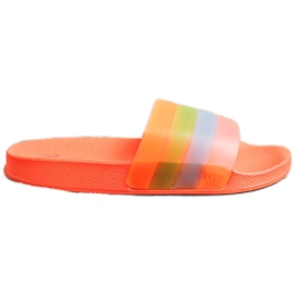 Bona Chanclas cómodas con rayas de colores naranja