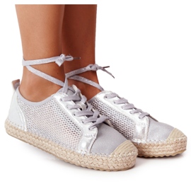 S.Barski Alpargatas Caladas Con Cordones S. Barski L17704 Plata S.Barski Alpargatas Caladas Con Cordones S. Barski L17704 Plata