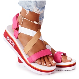 Sandalias de cuña de espuma Big Star HH274A083 Rosa rosado