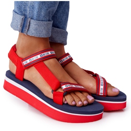 Sandalias de espuma On The Big Star HH274A102 Red Platform rojo azul marino