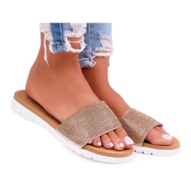 Sandalias con lentejuelas doradas para mujer Lu Boo Goodies dorado