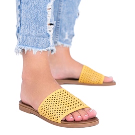 Zapatillas Ballera de mujer caladas amarillas amarillo