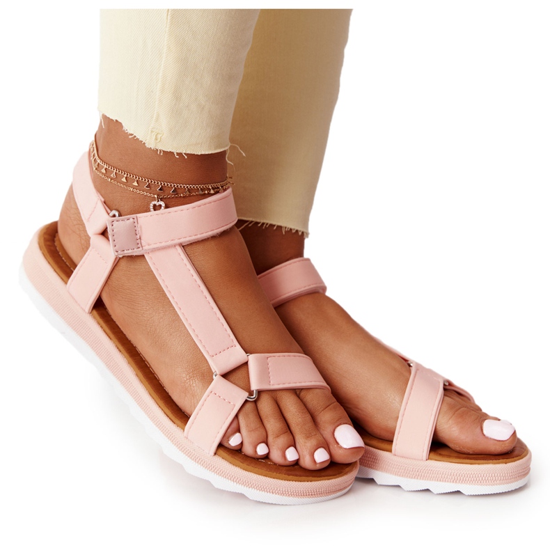 MSMG Sandalias de mujer con suela de goma Stranger rosado