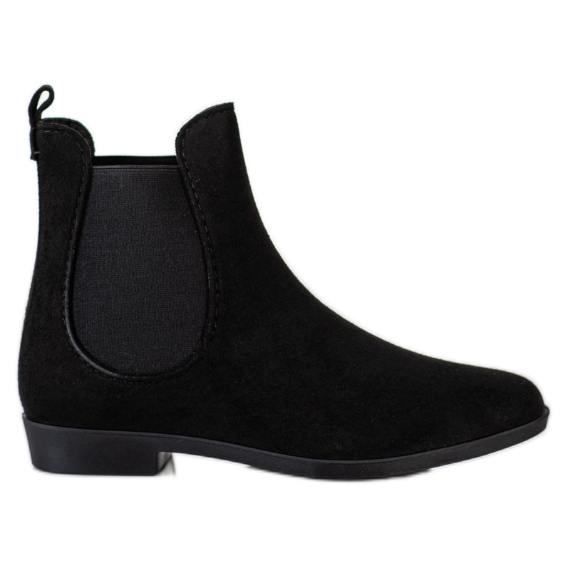 SHELOVET Botas de agua de ante negras negro