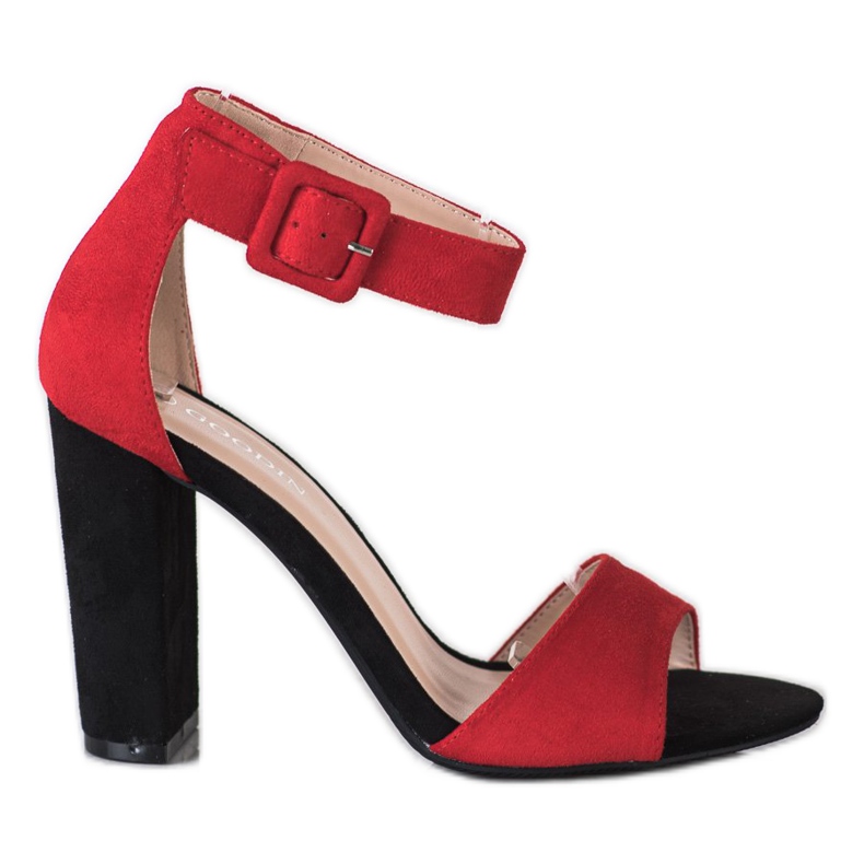 Goodin Sandalias rojas en un poste alto rojo Goodin Sandalias rojas en un poste alto rojo