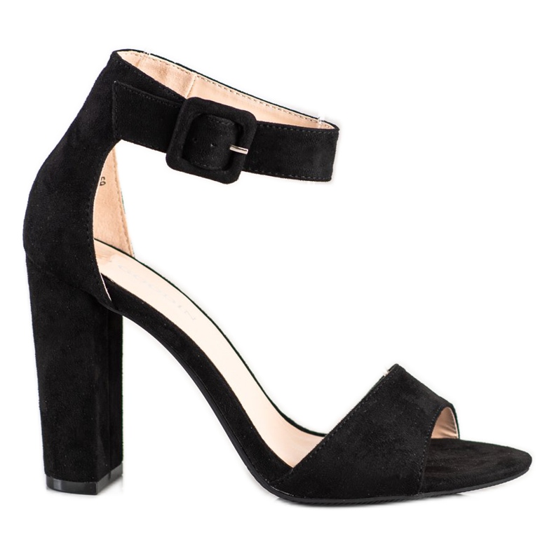 Goodin Sandalias negras en un poste alto negro
