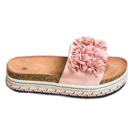 SHELOVET Zapatillas en la plataforma con adorno rosado