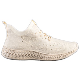 SHELOVET Zapatillas de textil beige