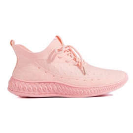 SHELOVET Zapatillas rosadas de textil rosado