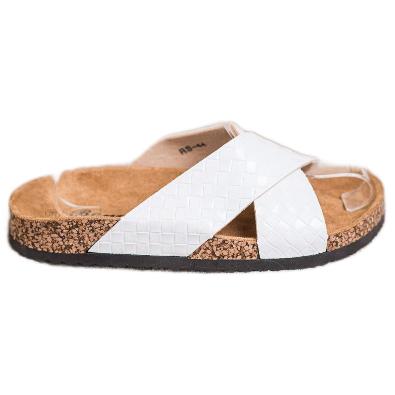 Bona Zapatillas cómodas de piel ecológica blanco