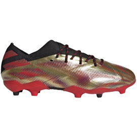 Botas de fútbol adidas Nemeziz Messi.1 Fg Jr FY0806 naranja, oro dorado