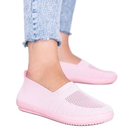Zapatillas rosa oscuro Slip On calado rosado