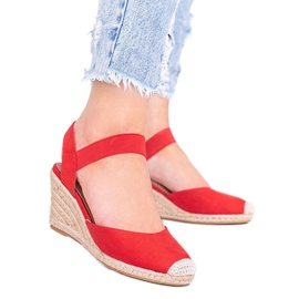 Alpargatas rojas en la cuña de Louise rojo