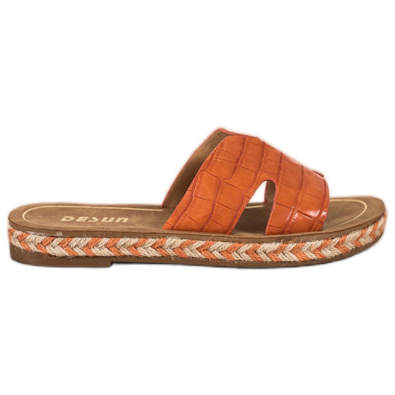 SHELOVET Pantuflas Naranjas Casuales