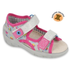 Inserto de cuero de zapatillas para niños de Befado 065p149 rosado gris