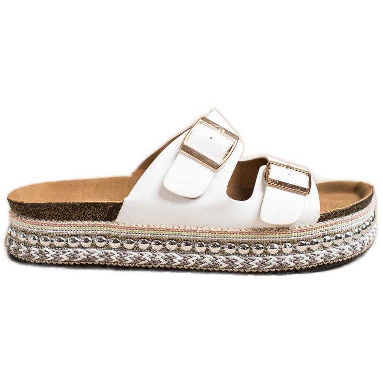 SHELOVET Zapatillas Con Plataforma Decorativa blanco