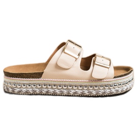 SHELOVET Pantuflas Con Plataforma Decorativa beige SHELOVET Pantuflas Con Plataforma Decorativa beige