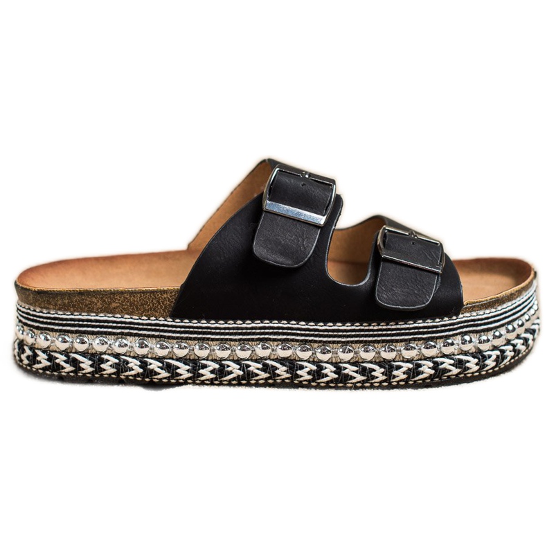 SHELOVET Zapatillas Con Plataforma Decorativa negro