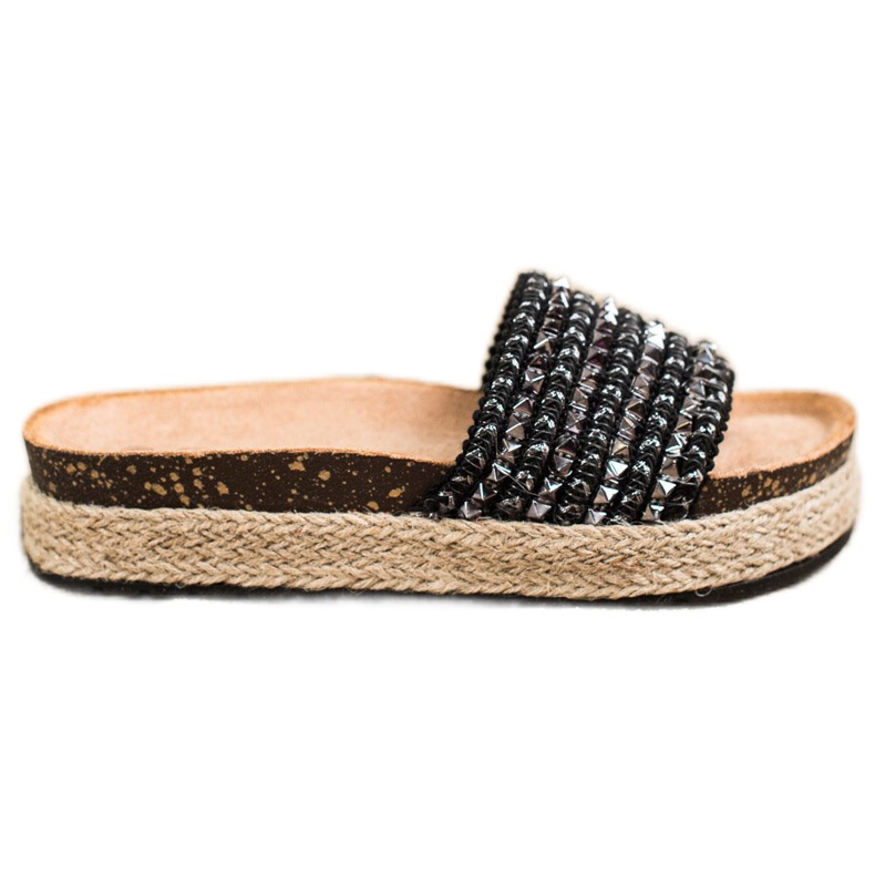 Groto Gogo Pantuflas negras con tachuelas negro