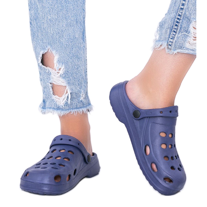 Pantuflas kroks de mujer karolinos azul marino