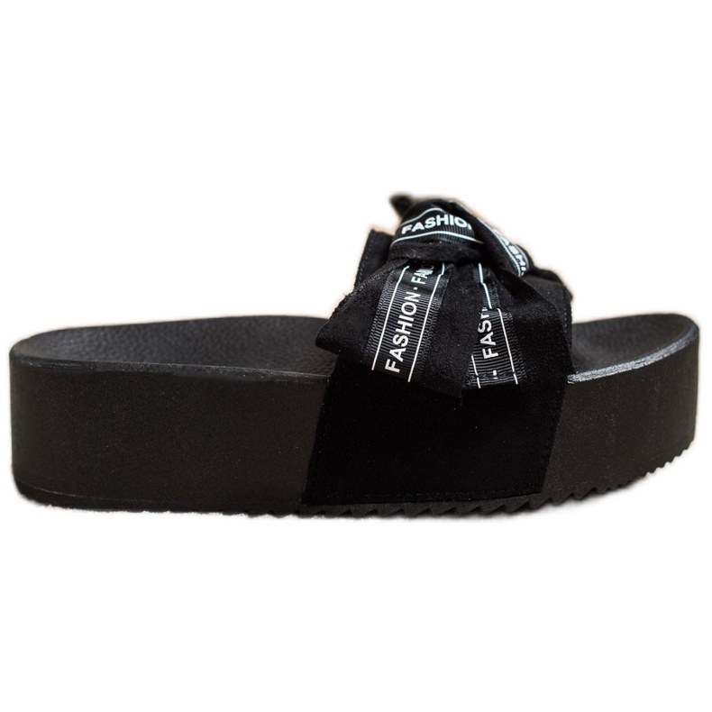 SHELOVET Zapatillas de moda con lazo negro