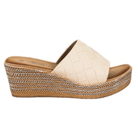 Bona Sandalias de cuña beige