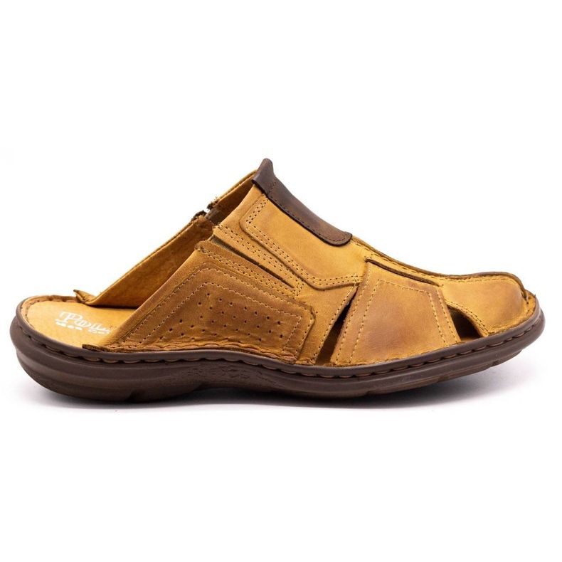 Polbut Pantuflas hombre piel 312 rojo multicolor naranja Polbut Pantuflas hombre piel 312 rojo multicolor naranja