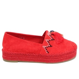 Rojo 1735 Alpargatas flecos rojo