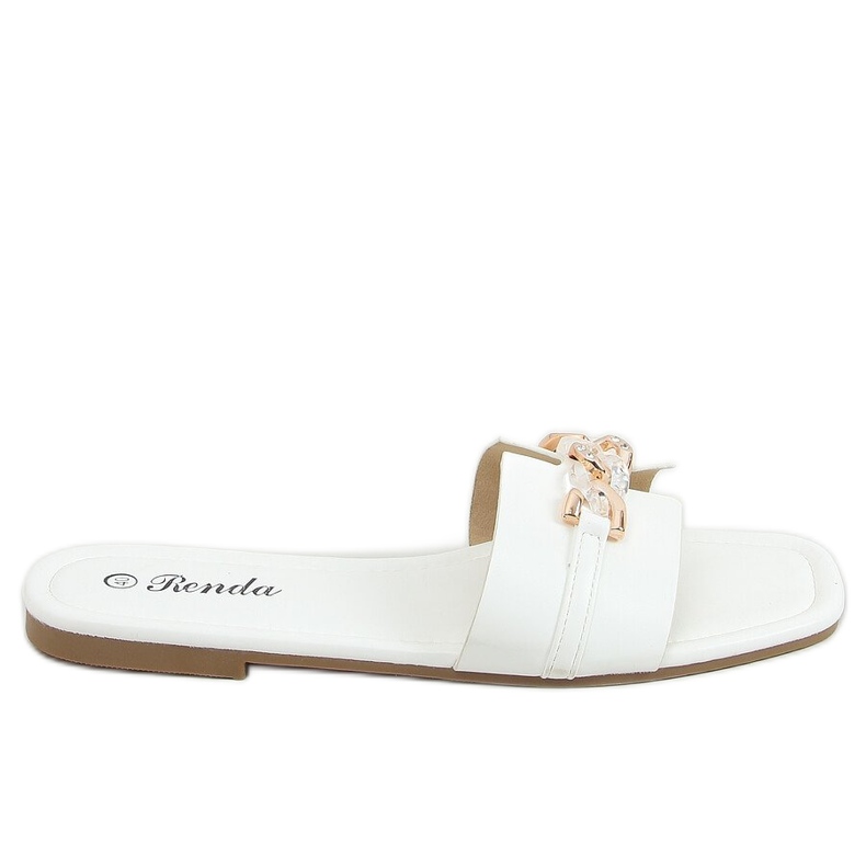 Pantuflas con cadena decorativa blanco 35-230 Blanco