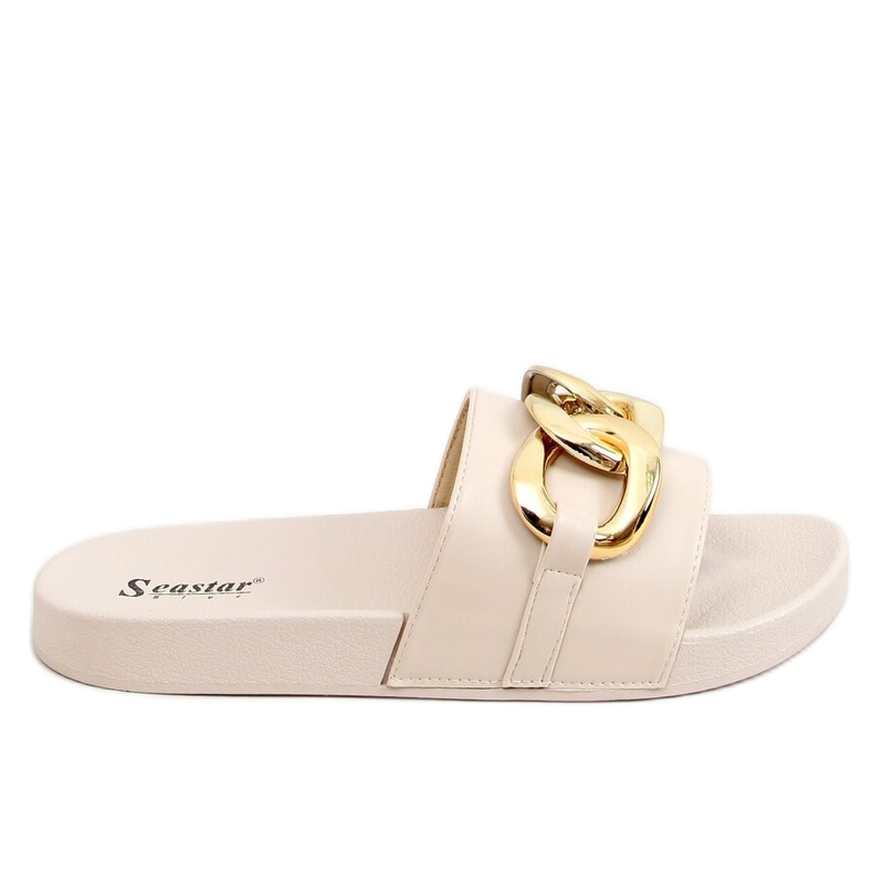 Zapatillas beige con cadena CK203 Beige