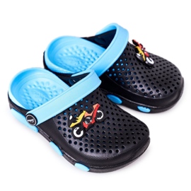 Pantuflas Niños Espuma Kroks Negro-Azul Oliver